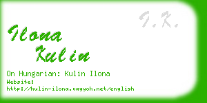 ilona kulin business card